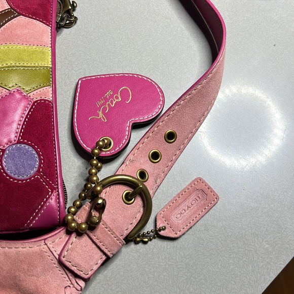 *Rare* Coach Ltd Ed Poppy for Peace Pink Hippie Crossbody & Wristlet SET Floral - Picture 4 of 14